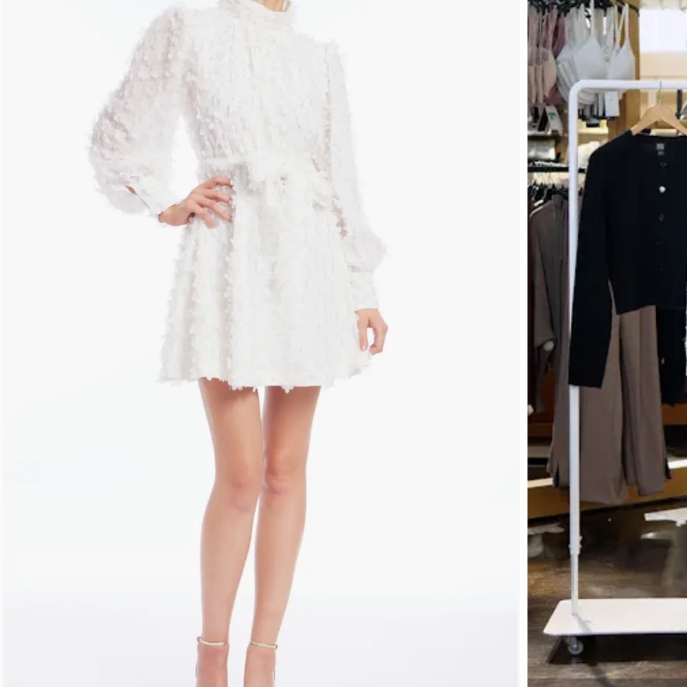 Elegant White Textured Dress